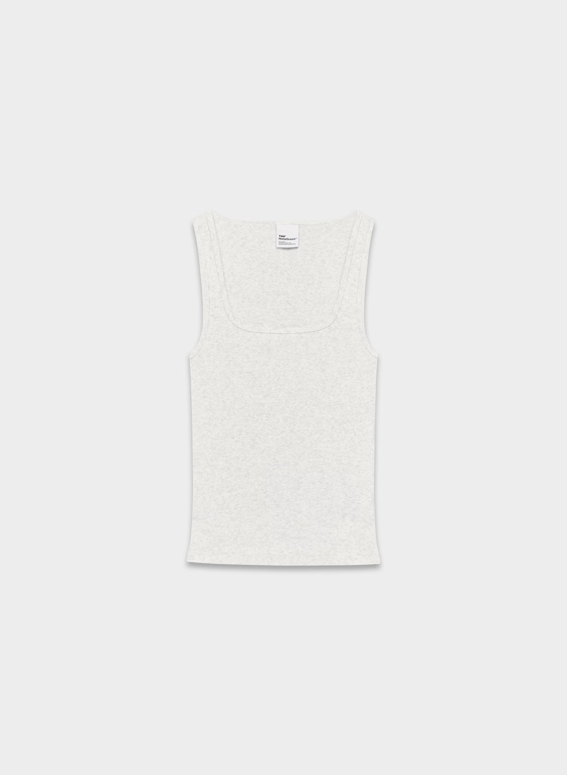 HomeStretch™ Rib Frequency Tank - HEATHER CLOUD WHITE