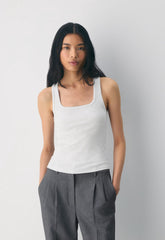 HomeStretch™ Rib Frequency Tank - HEATHER CLOUD WHITE