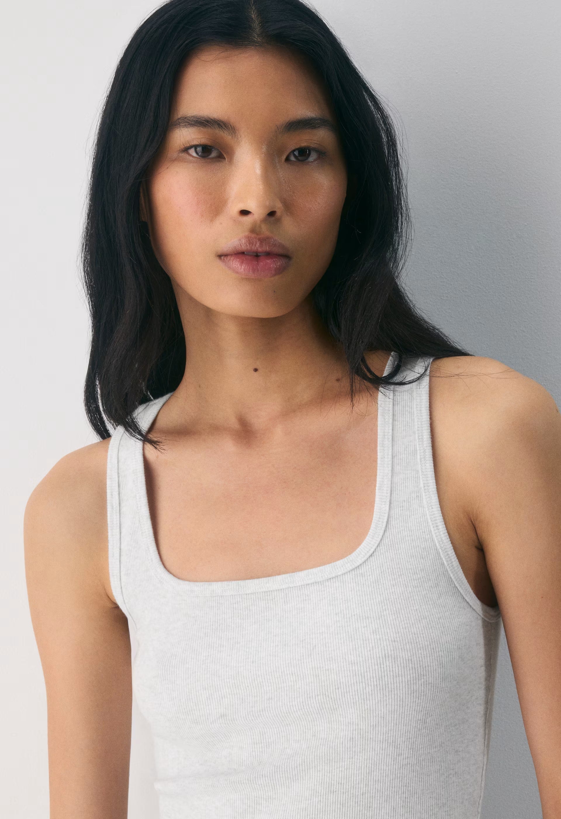 HomeStretch™ Rib Frequency Tank - HEATHER CLOUD WHITE