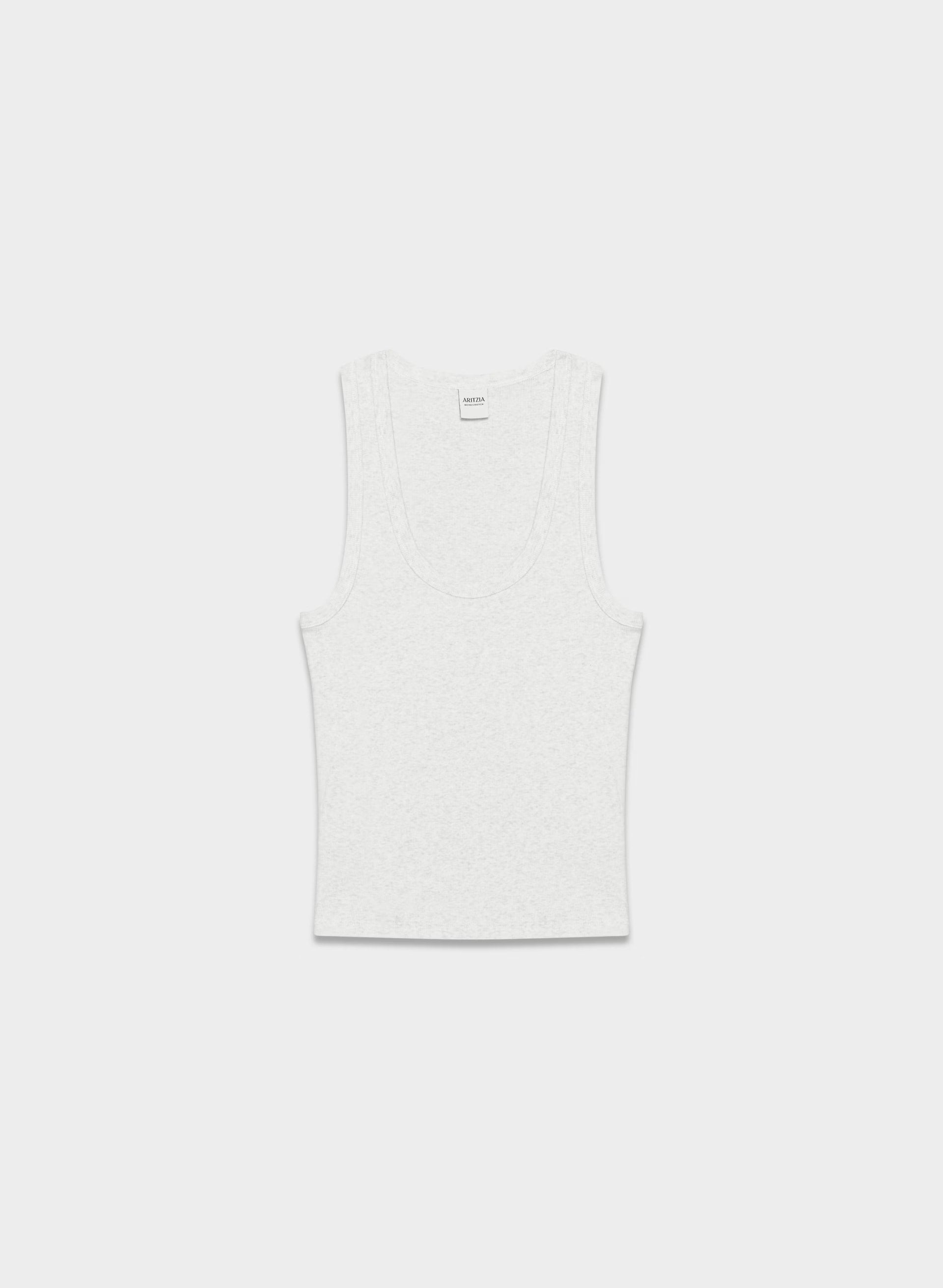HomeStretch™ Rib Vinyl Tank - HEATHER CLOUD WHITE