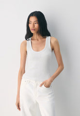 HomeStretch™ Rib Vinyl Tank - HEATHER CLOUD WHITE