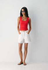 HomeStretch™ Rib Vinyl Tank - CHERRYBOMB RED