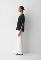 Loom Linen Quay T-Shirt - BLACK