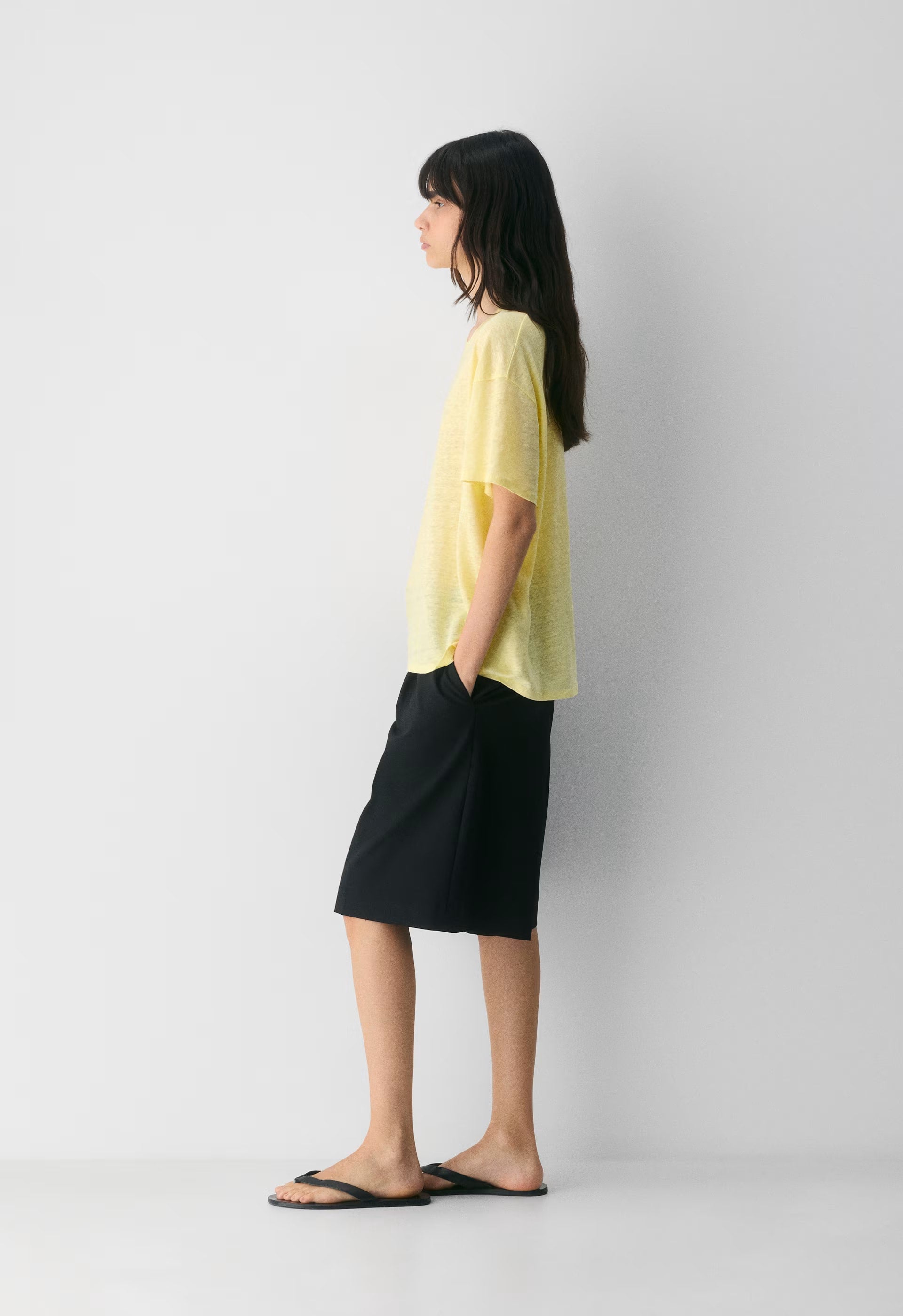 Loom Linen Quay T-Shirt - LEMONADE