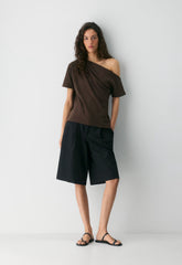 InterLock Cotton Script Top - RICH MOCHA BROWN