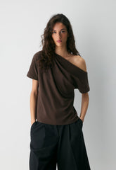 InterLock Cotton Script Top - RICH MOCHA BROWN