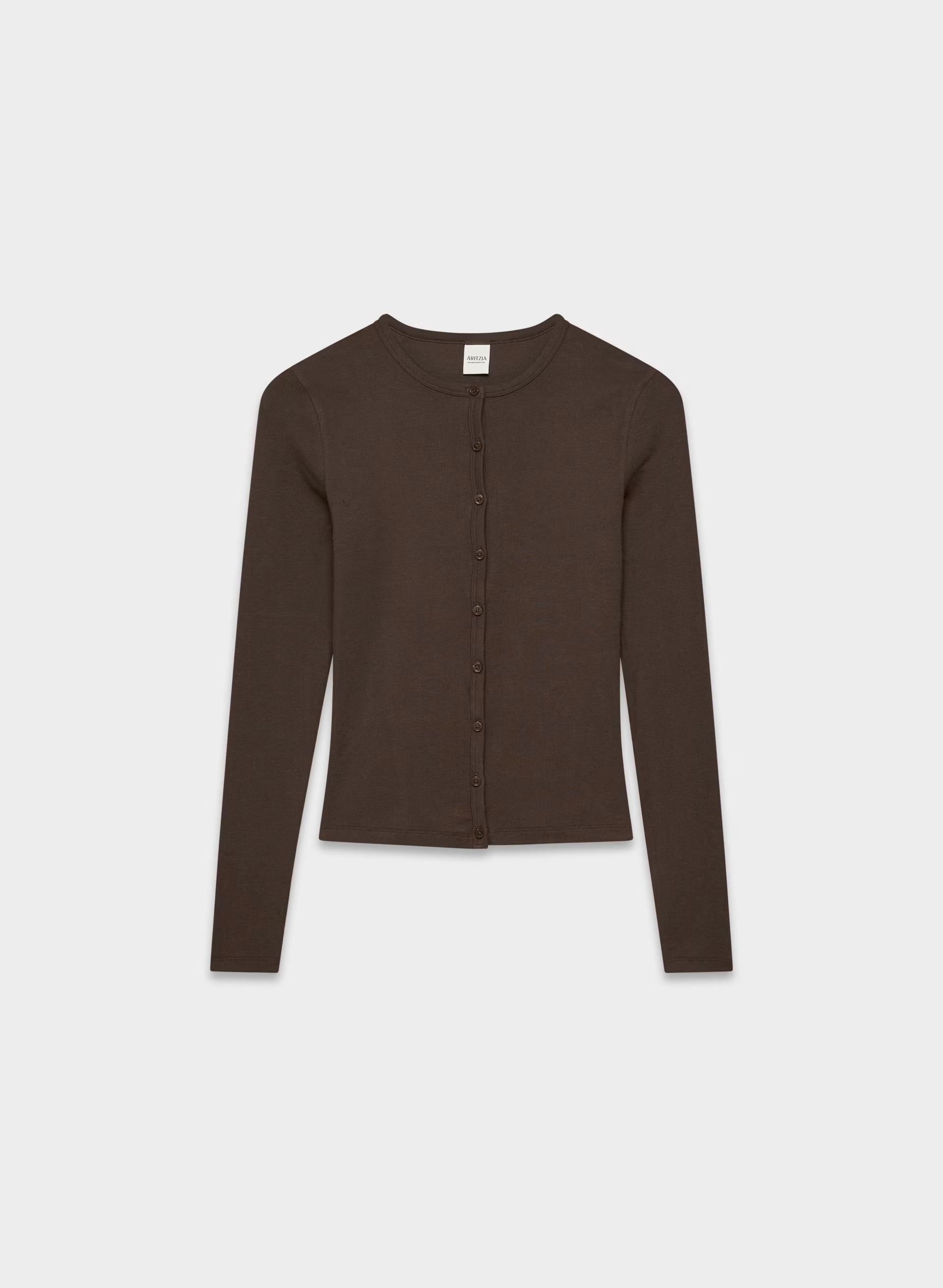 HomeStretch™ Rib Syncopation Longsleeve - RICH MOCHA BROWN