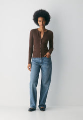 HomeStretch™ Rib Syncopation Longsleeve - RICH MOCHA BROWN
