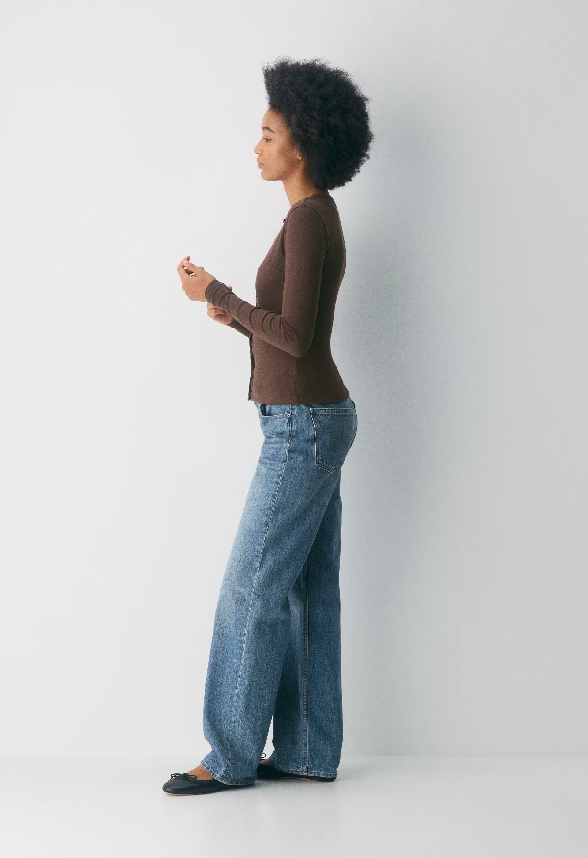 HomeStretch™ Rib Syncopation Longsleeve - RICH MOCHA BROWN