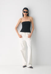 Casual Contour Hi-Hip Tube Top - BLACK