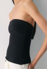 Casual Contour Hi-Hip Tube Top - BLACK