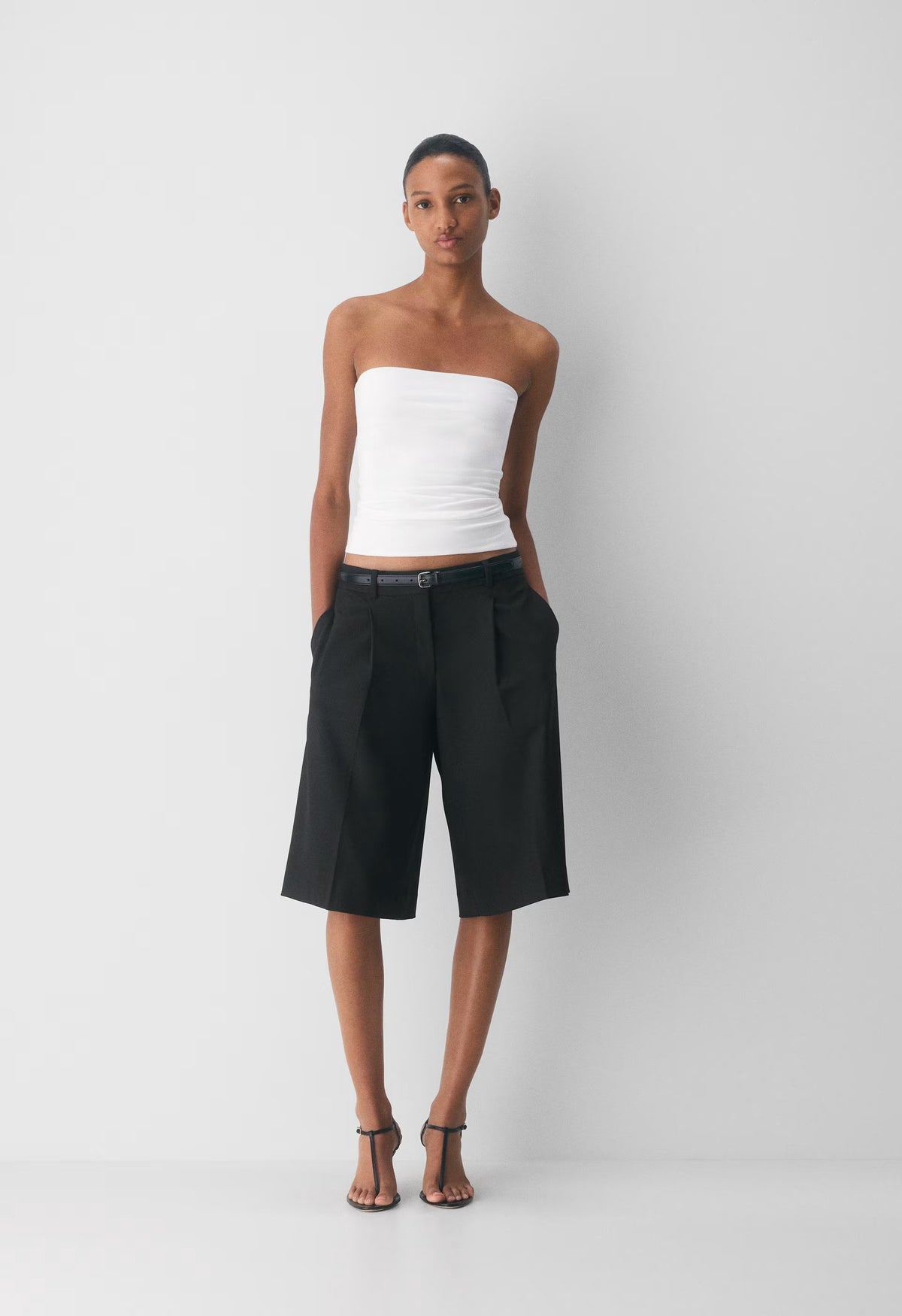 Casual Contour Hi-Hip Tube Top - WHITE