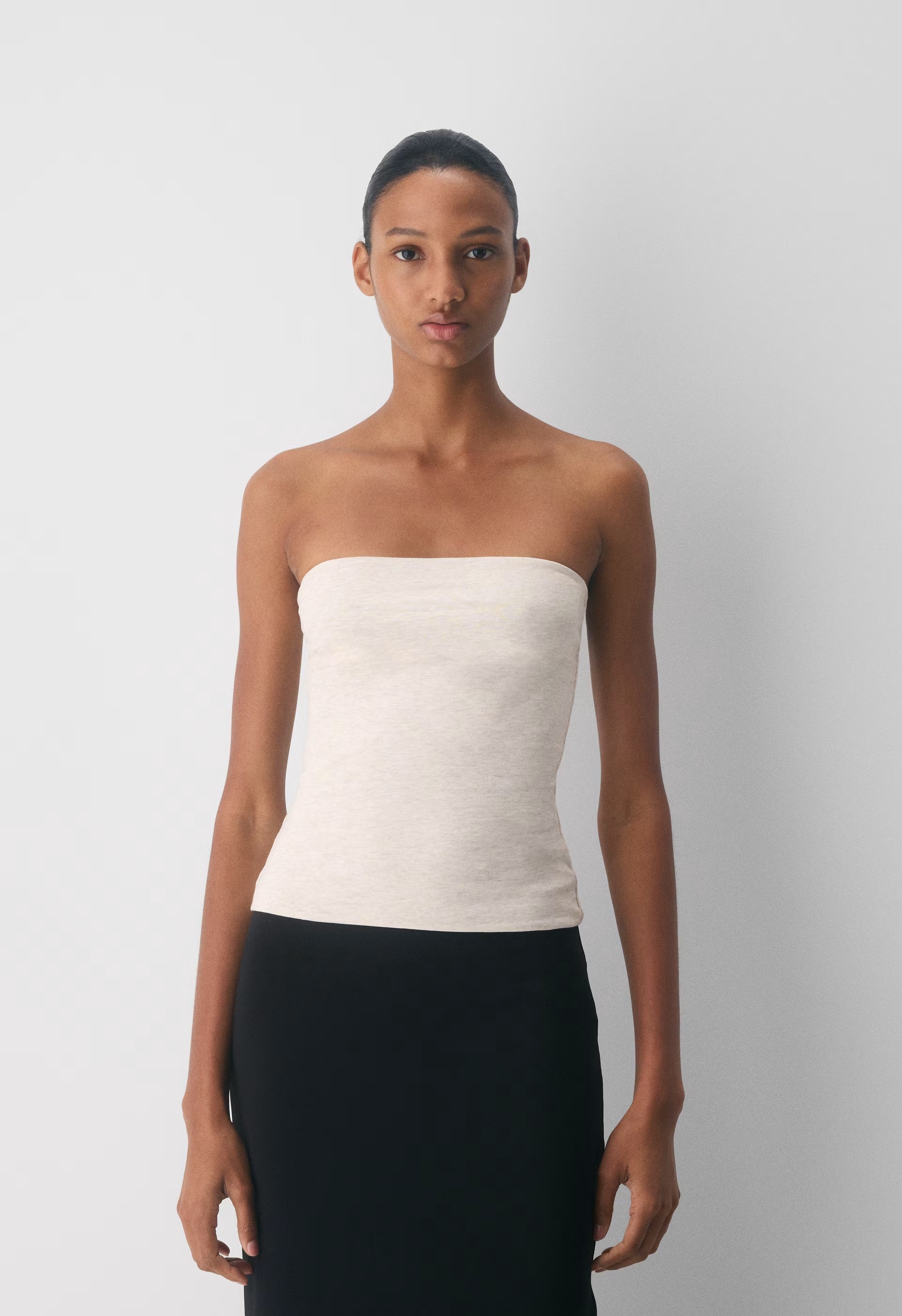 Casual Contour Hi-Hip Tube Top - HEATHER LIGHT OATMEAL