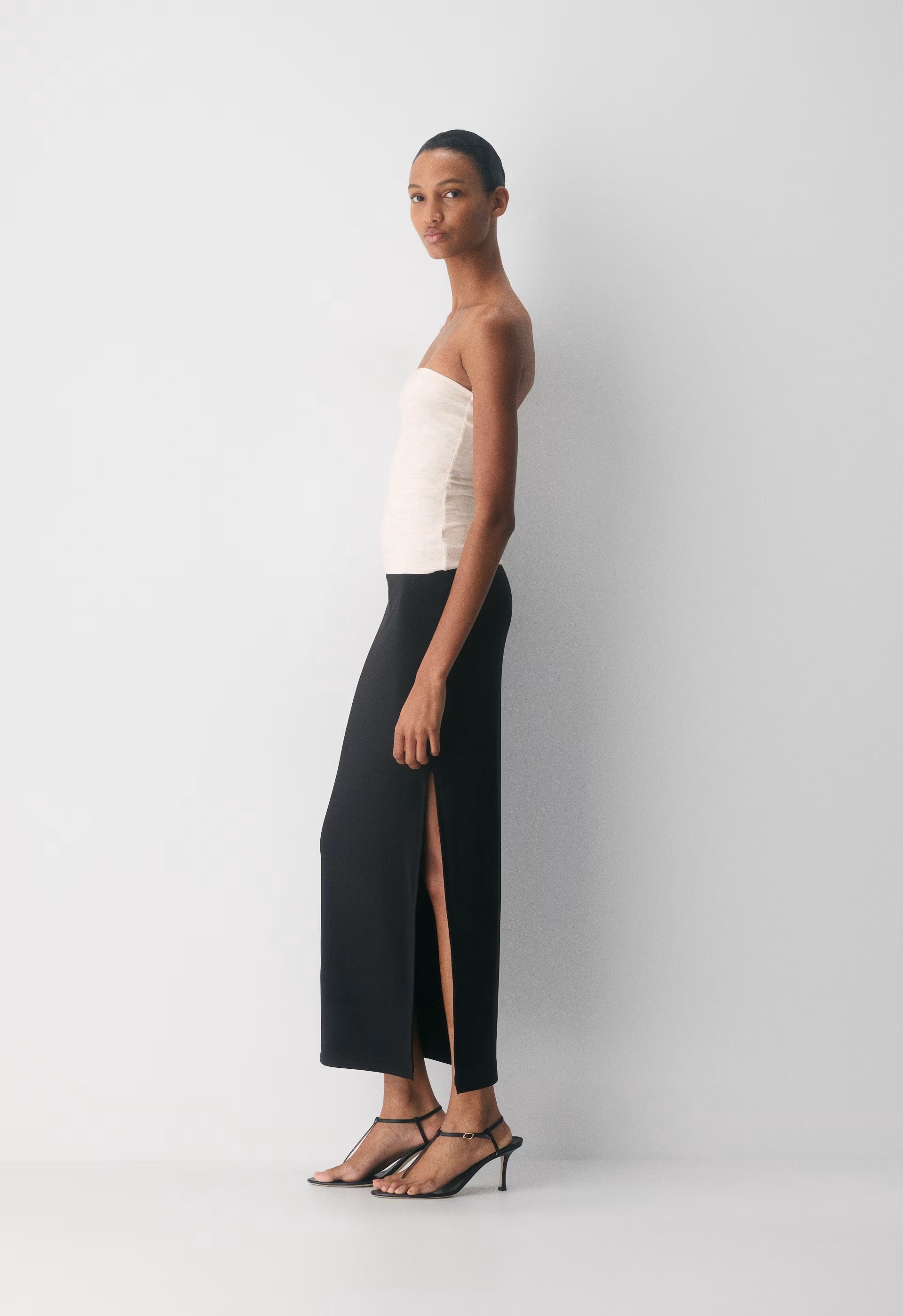 Casual Contour Hi-Hip Tube Top - HEATHER LIGHT OATMEAL