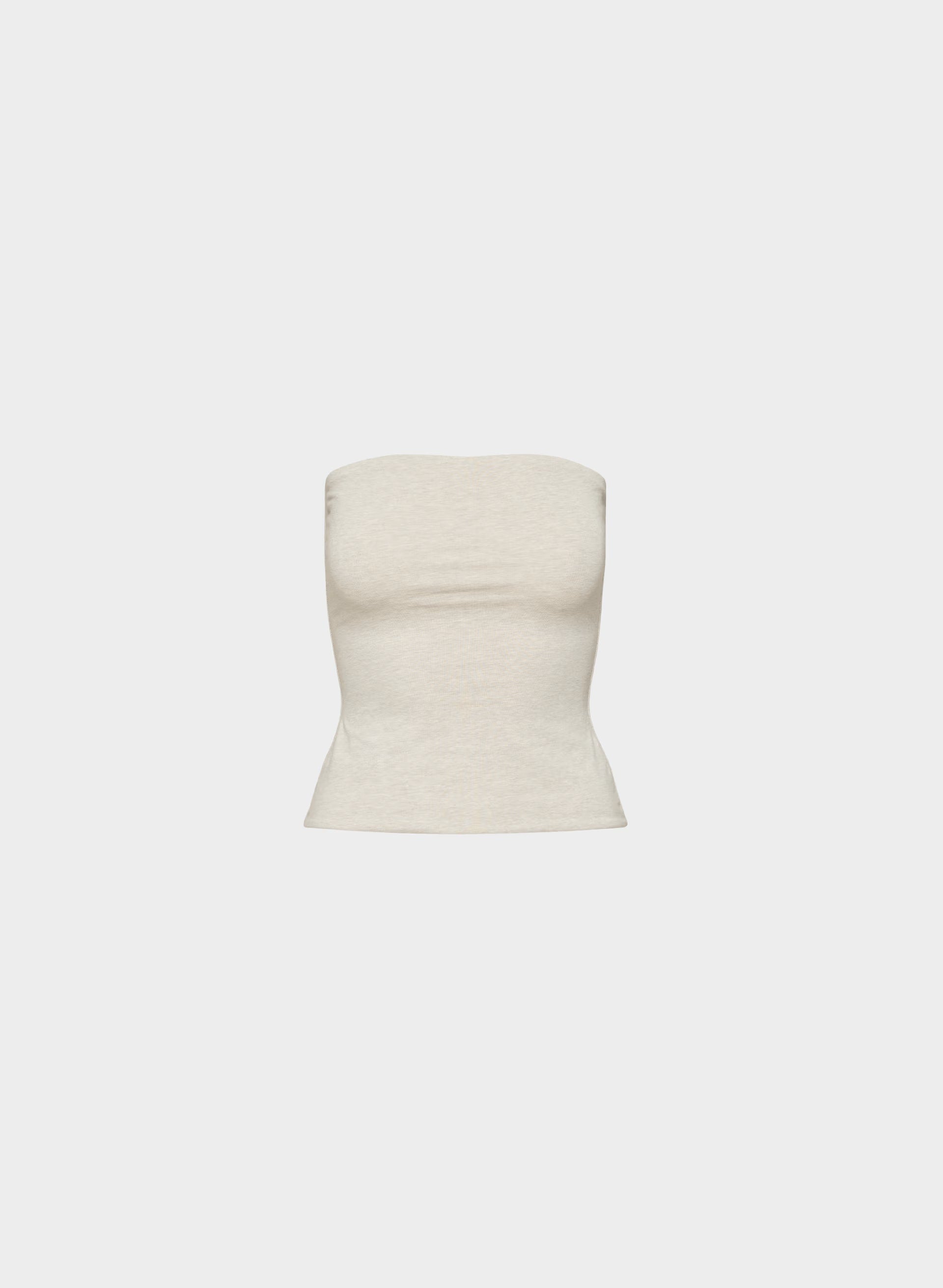Casual Contour Hi-Hip Tube Top - HEATHER ECRU