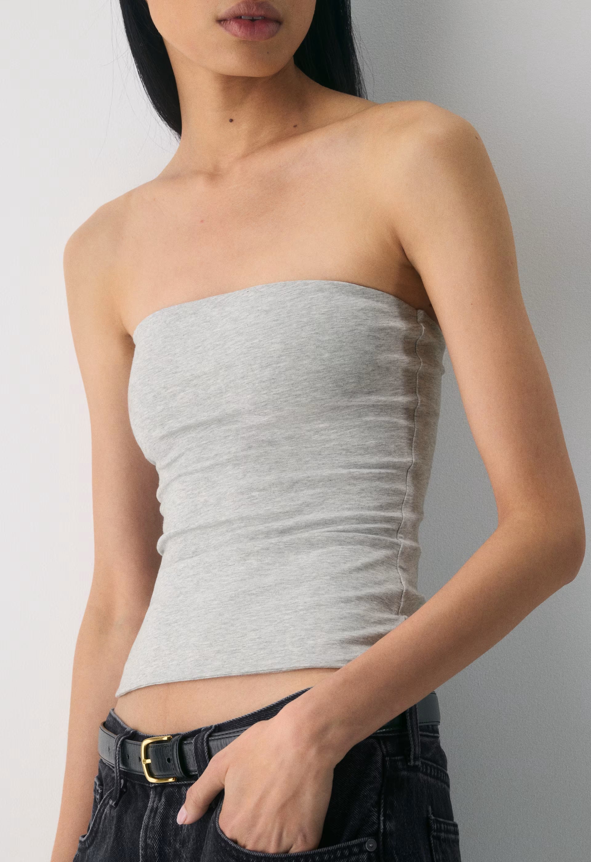 Casual Contour Hi-Hip Tube Top - HEATHER CHROME