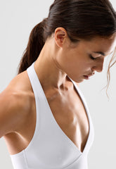 BUTTER Riley Halter Top - BRIGHT WHITE