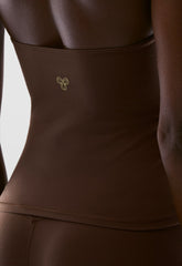 BUTTER Riley Halter Top - RICH MOCHA BROWN