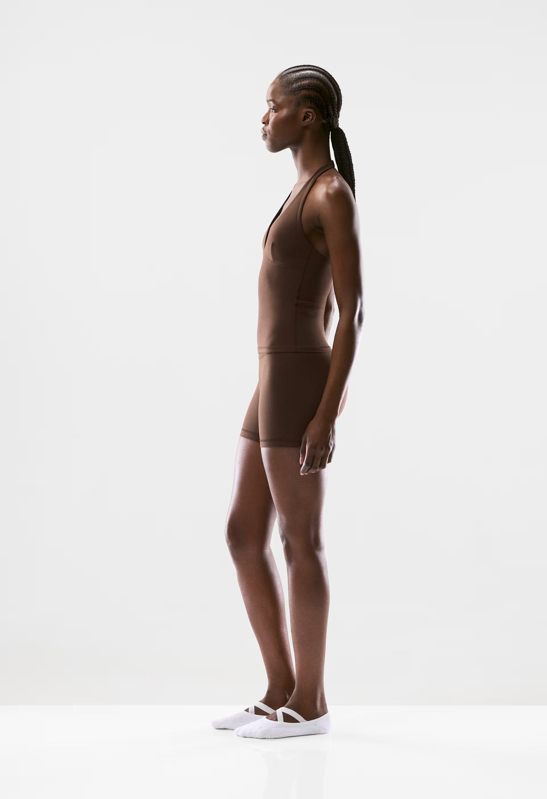 BUTTER Riley Halter Top - RICH MOCHA BROWN
