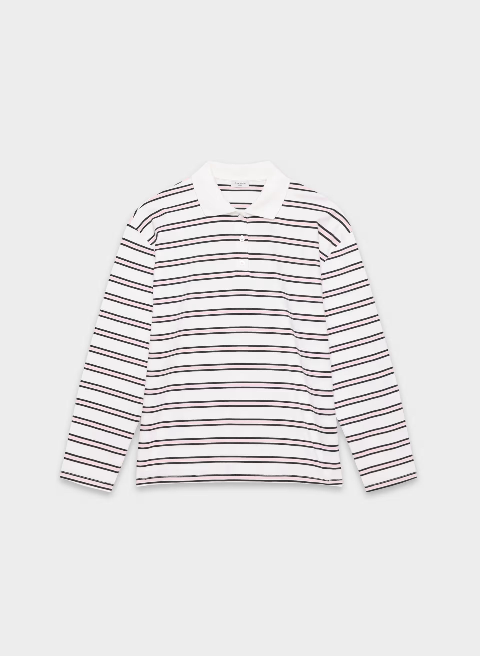 InterLock Cotton Eton Longsleeve - WHITE/ VILLA PINK