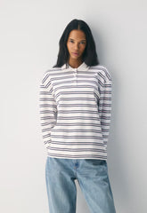 InterLock Cotton Eton Longsleeve - WHITE/ VILLA PINK