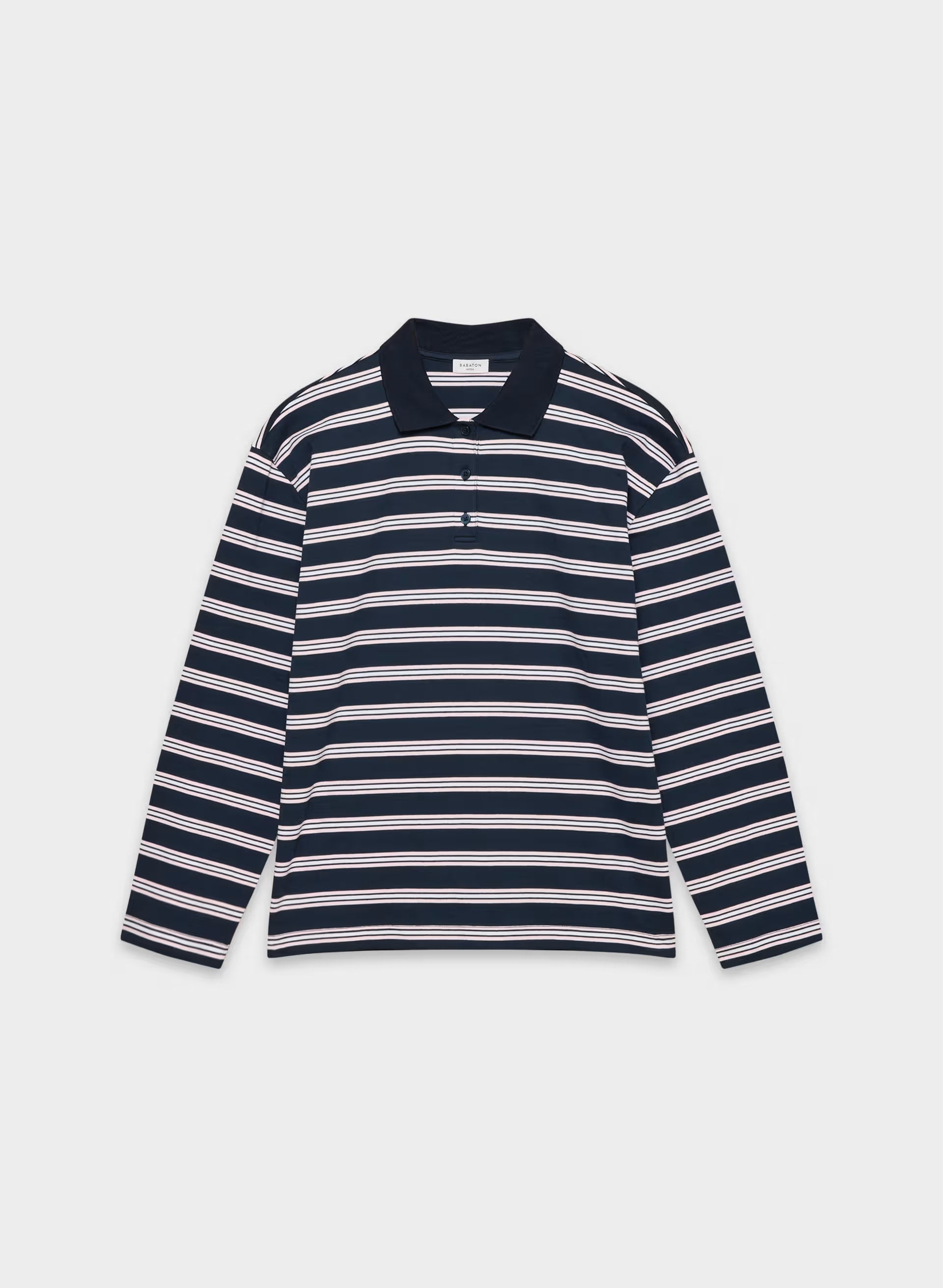 InterLock Cotton Eton Longsleeve - DRK NGT NVY/VLL PNK