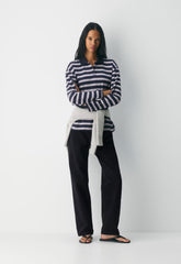 InterLock Cotton Eton Longsleeve - DRK NGT NVY/VLL PNK