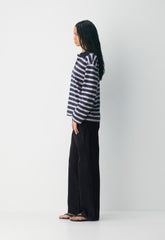 InterLock Cotton Eton Longsleeve - DRK NGT NVY/VLL PNK