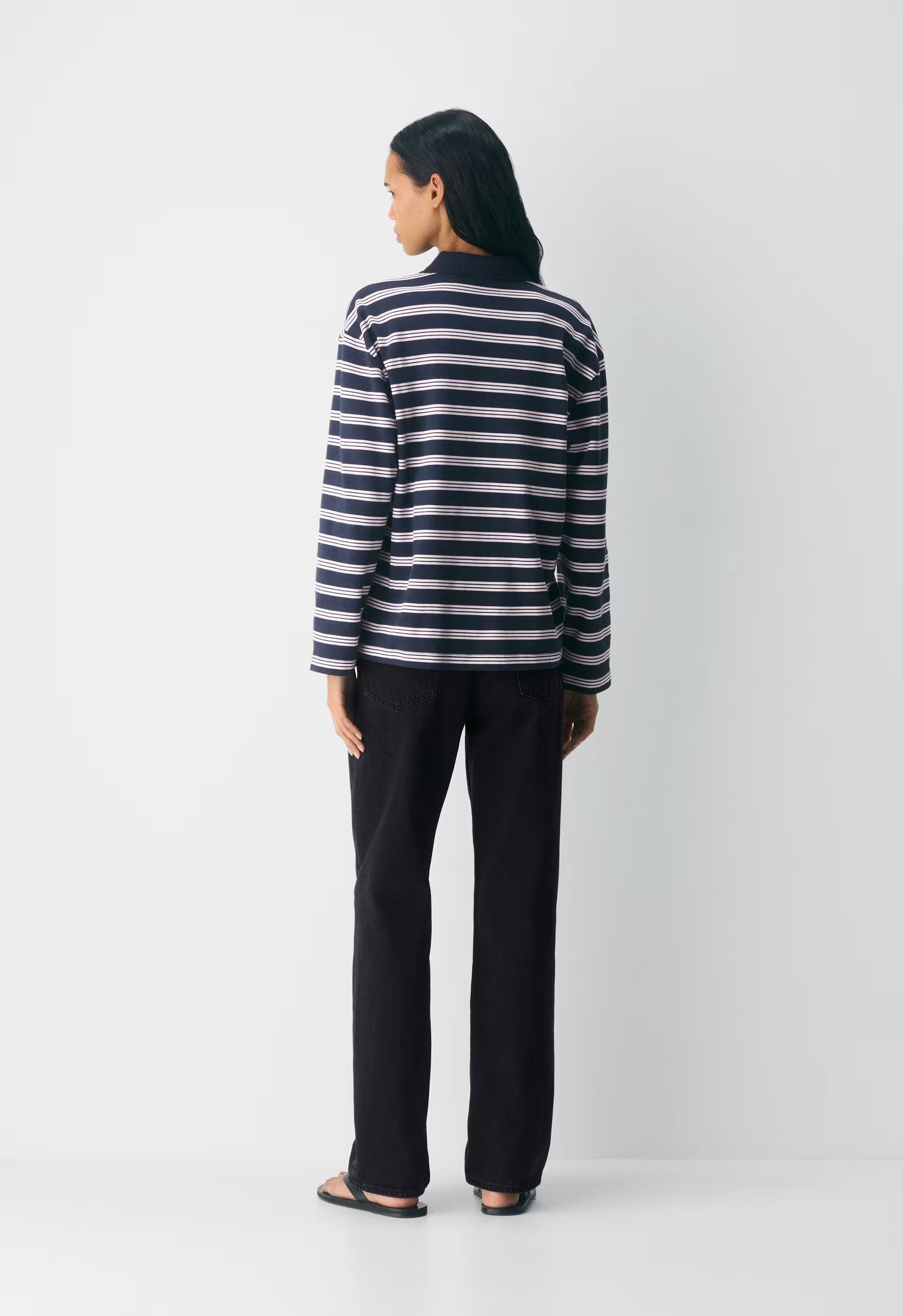 InterLock Cotton Eton Longsleeve - DRK NGT NVY/VLL PNK