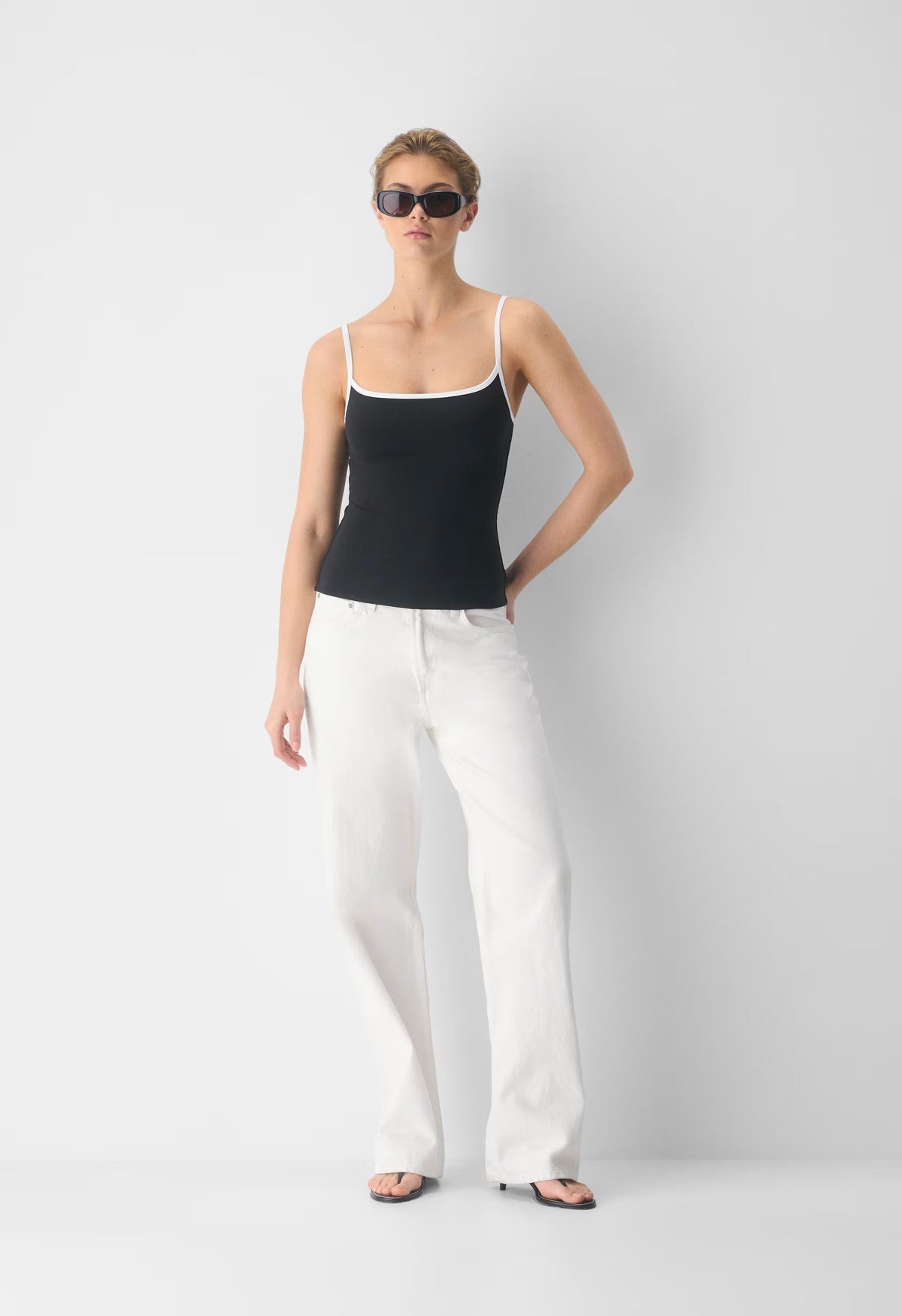 Original Contour Swoop Cami Tank - BLACK/WHITE