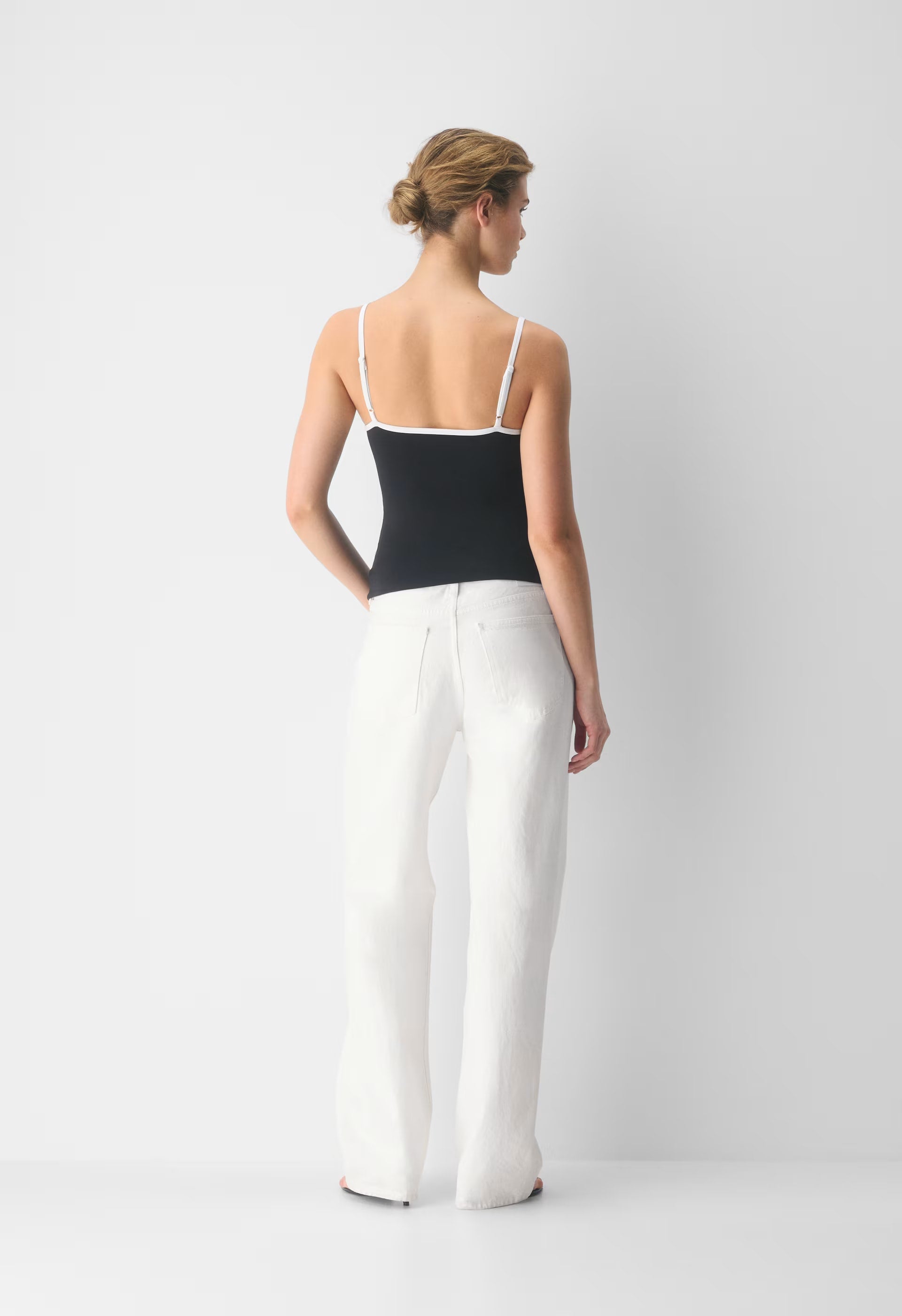 Original Contour Swoop Cami Tank - BLACK/WHITE