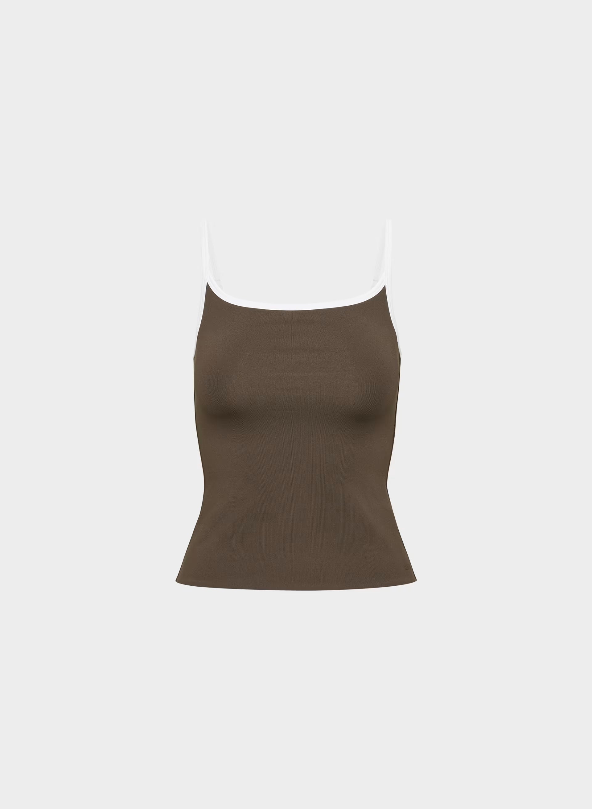 Original Contour Swoop Cami Tank - RICH MOCHA BROWN/WHITE