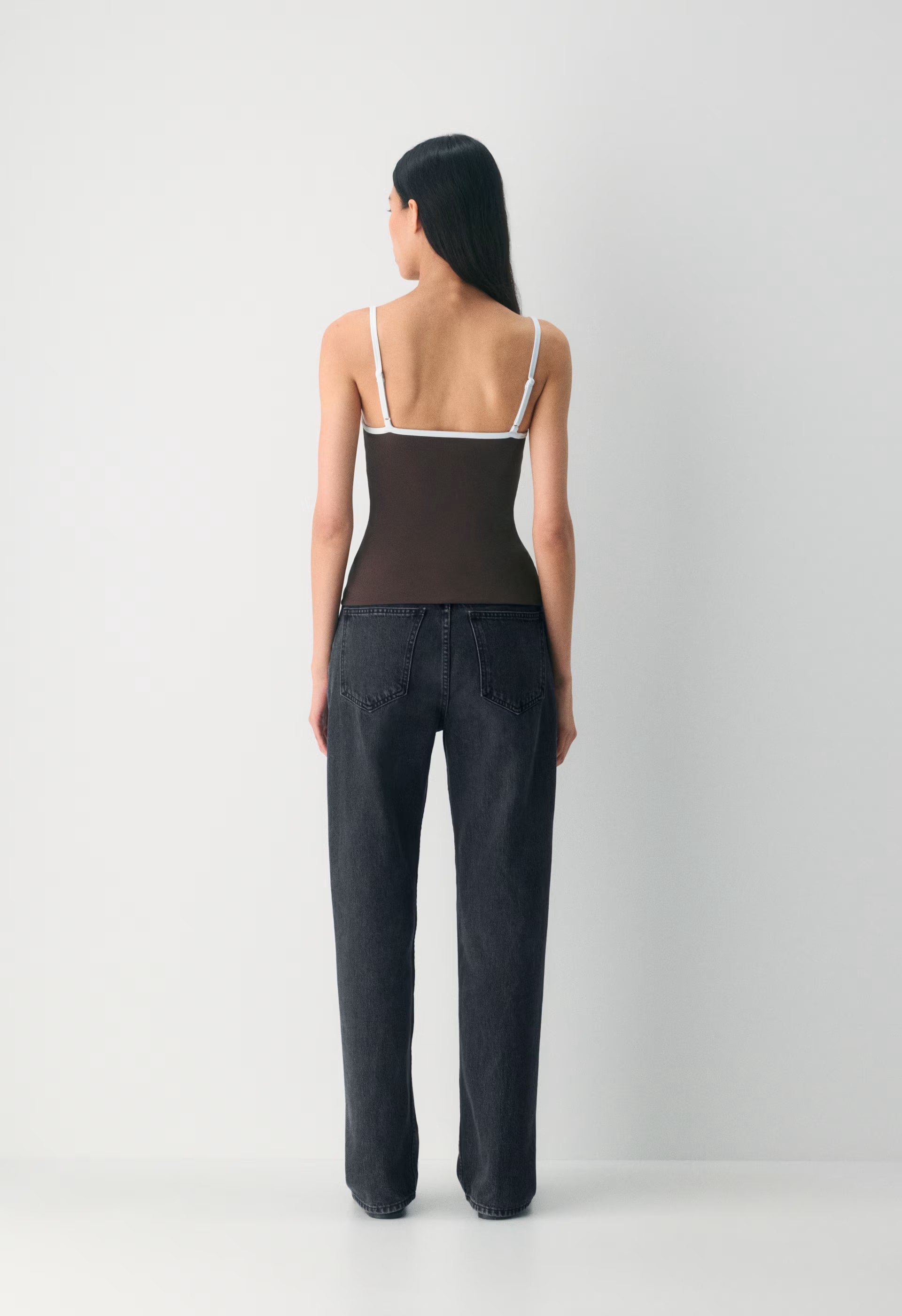 Original Contour Swoop Cami Tank - RICH MOCHA BROWN/WHITE