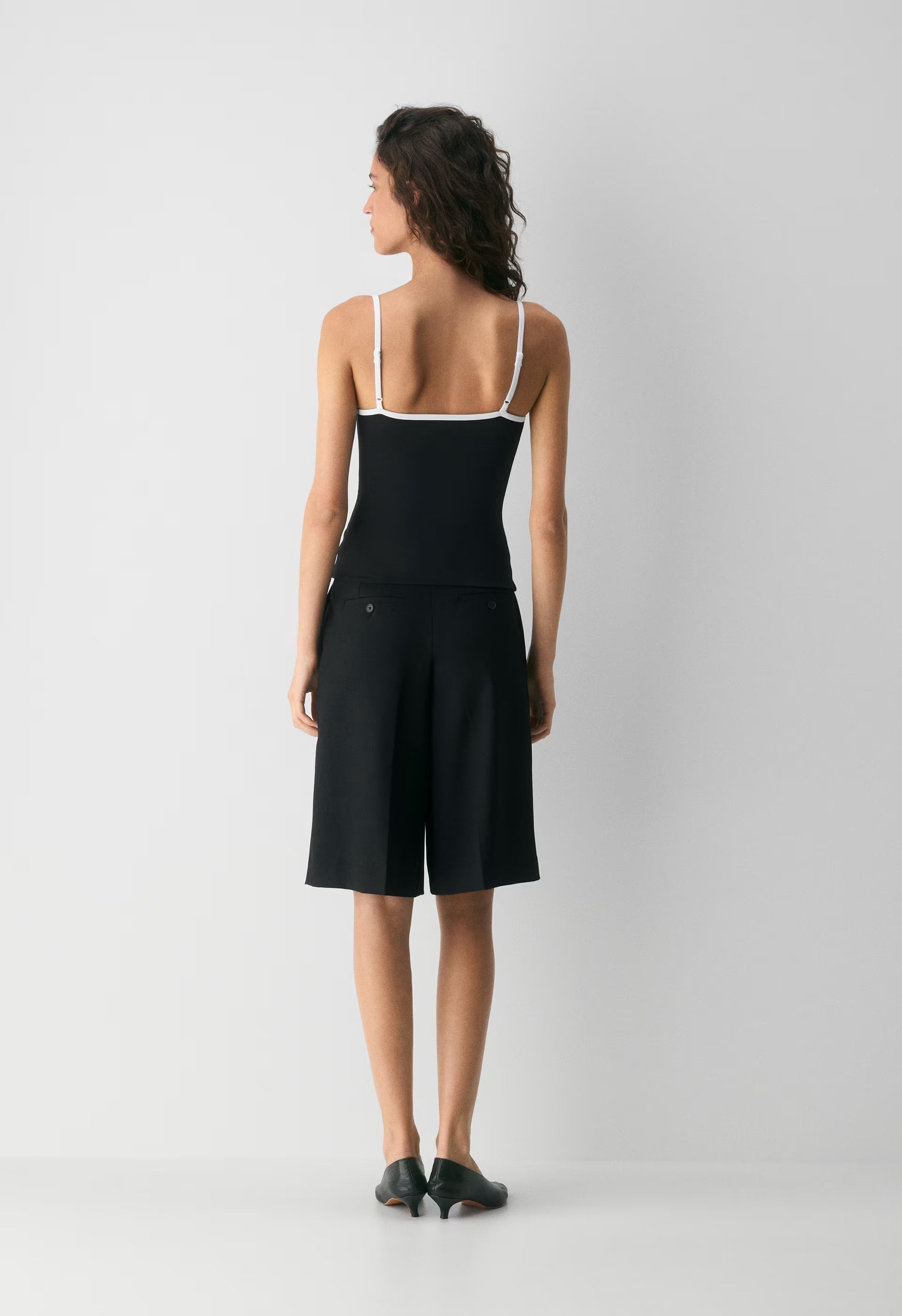 Original Contour Swoop Cami Tank - BLACK /BRIGHT WHT