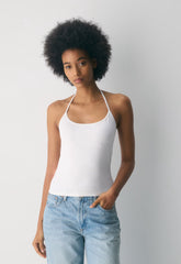 HomeStretch™ Smooth Deejay Halter Top - WHITE
