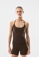 LIFE Essential Cami Halter Top - RICH MOCHA BROWN