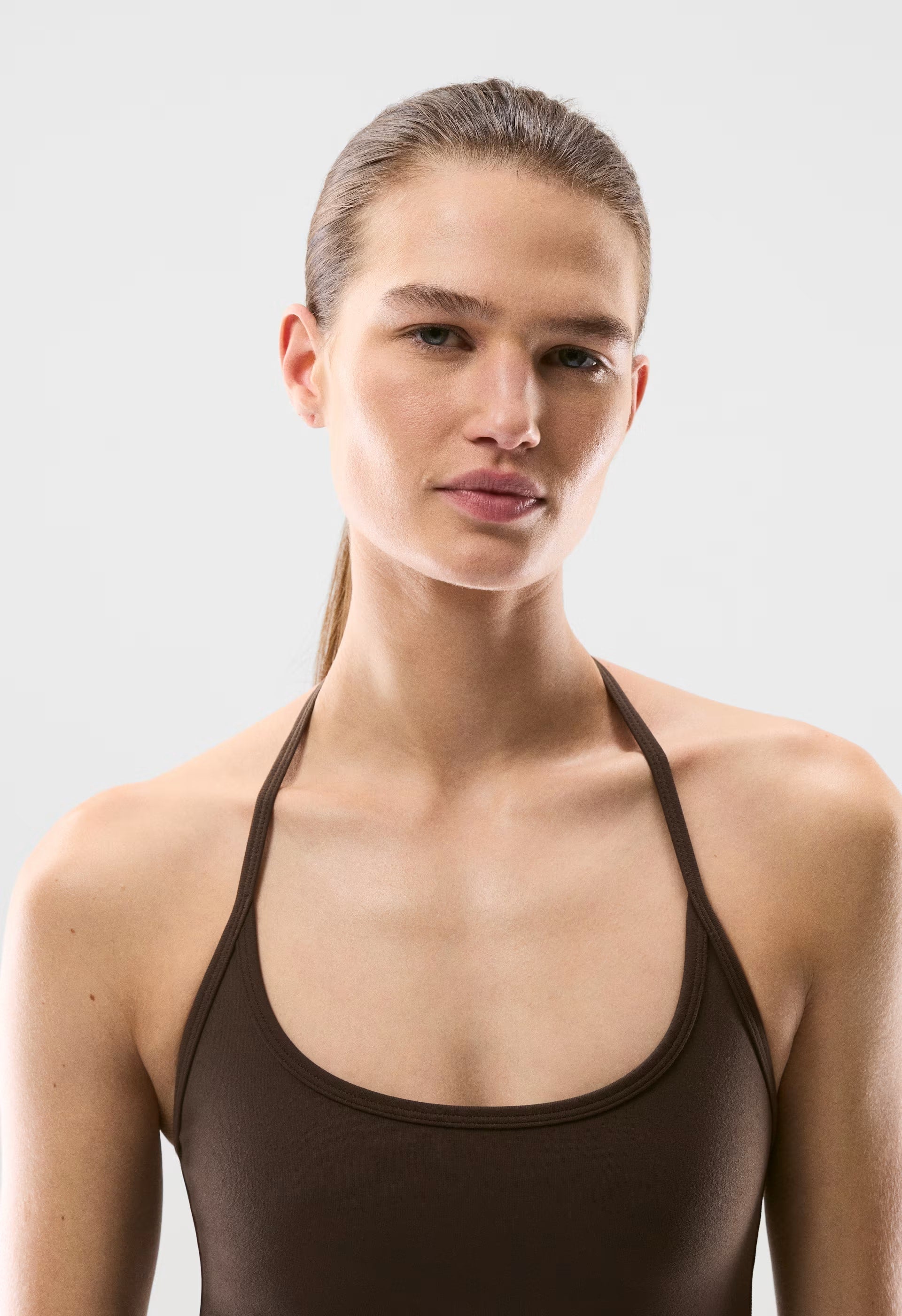 LIFE Essential Cami Halter Top - RICH MOCHA BROWN