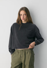 Mighty Cotton™ Motor Longsleeve - LIVED-IN BLACK