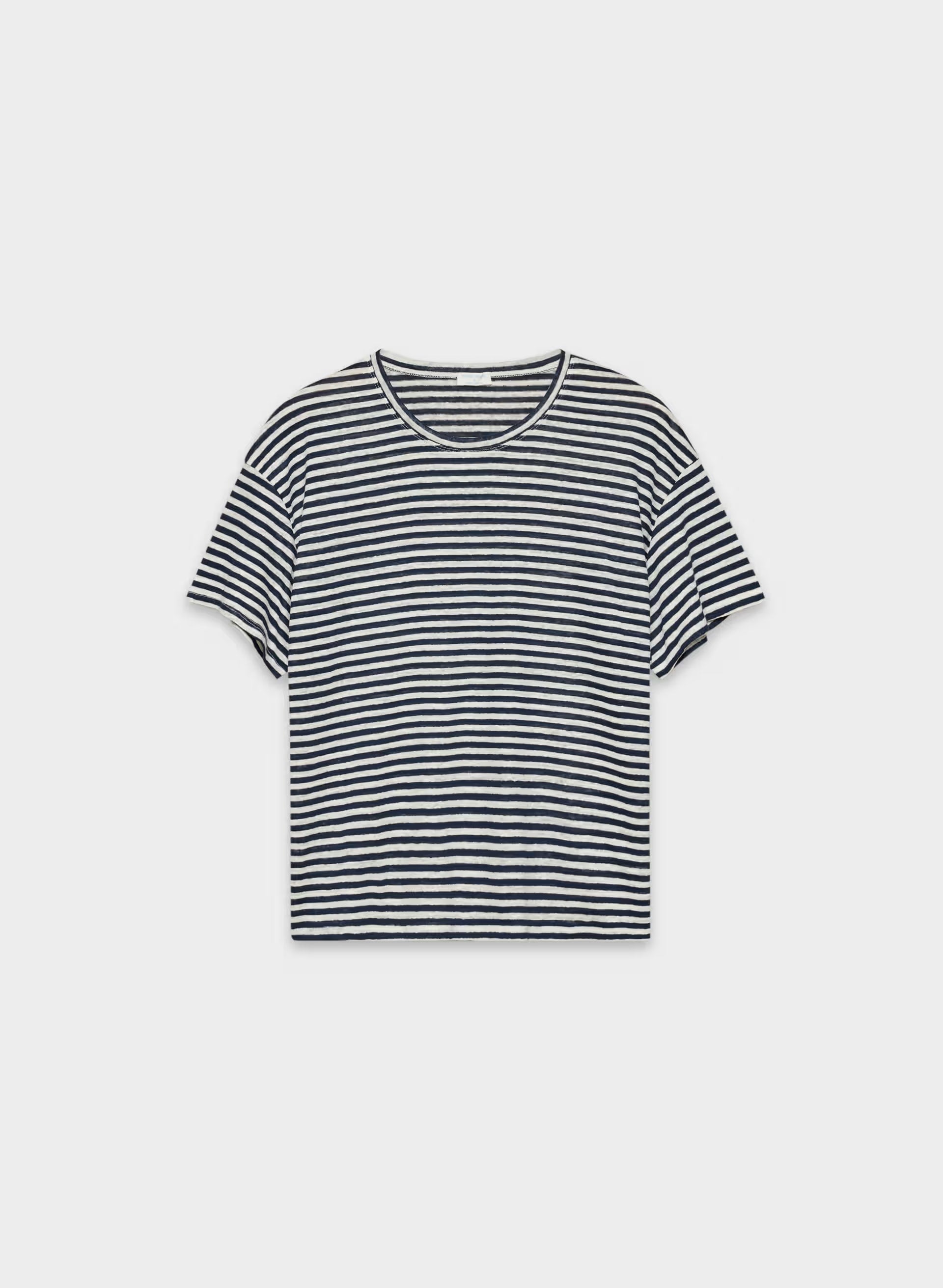 Loom Linen Quay T-Shirt - ADMIRAL/ LIGHT BIRCH