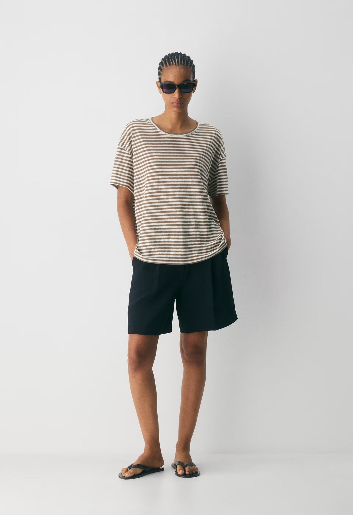 Loom Linen Quay T-Shirt - FOLIO BROWN /LT BIRCH
