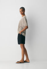 Loom Linen Quay T-Shirt - FOLIO BROWN /LT BIRCH