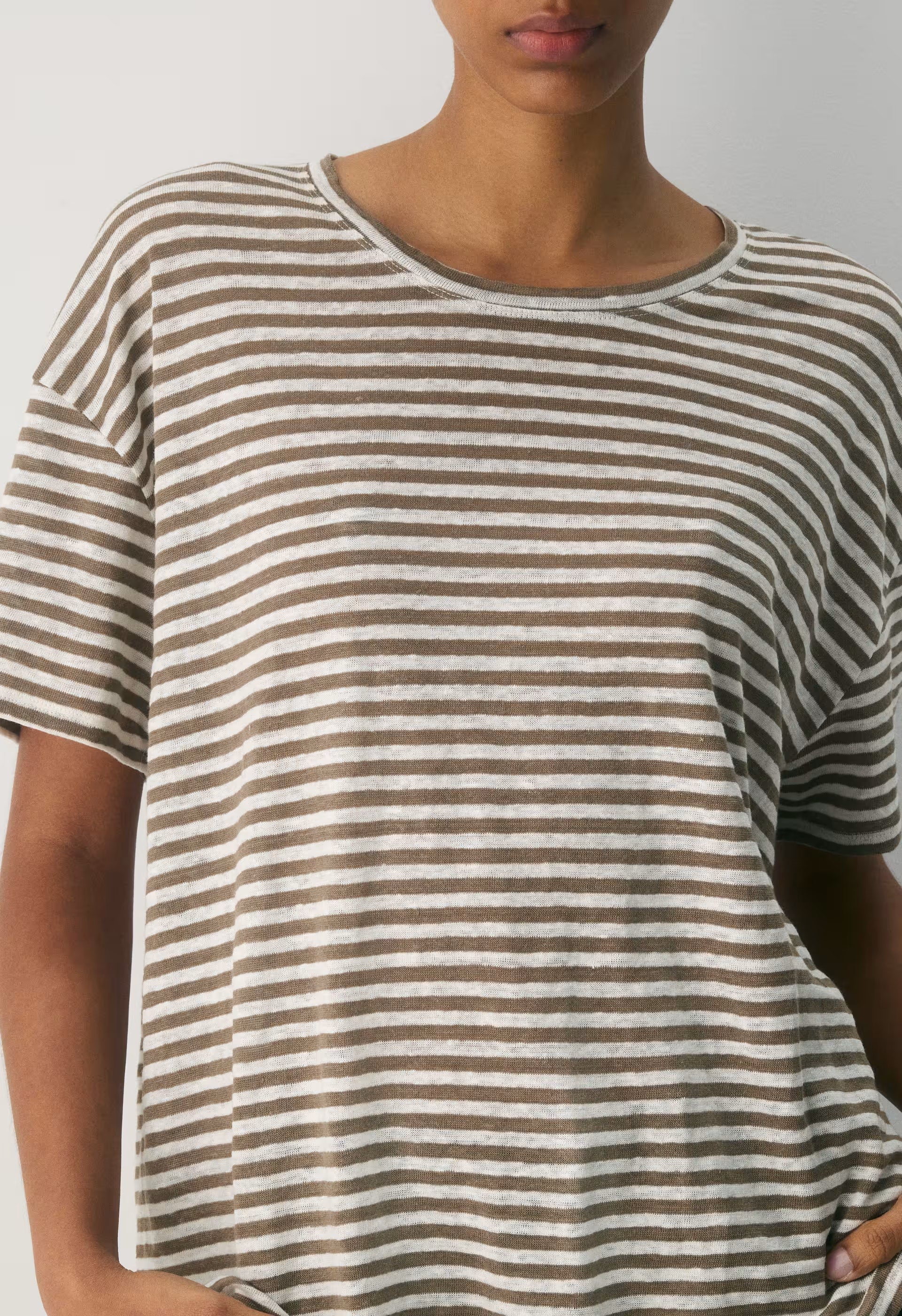 Loom Linen Quay T-Shirt - FOLIO BROWN /LT BIRCH