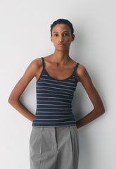 HomeStretch™ Rib Spectrum Cami Tank - ADMIRAL/WHITE
