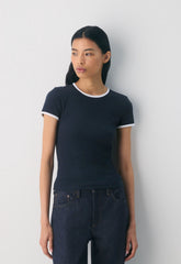 HomeStretch™ Rib Tune T-Shirt - ADMIRAL/WHITE