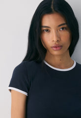 HomeStretch™ Rib Tune T-Shirt - ADMIRAL/WHITE