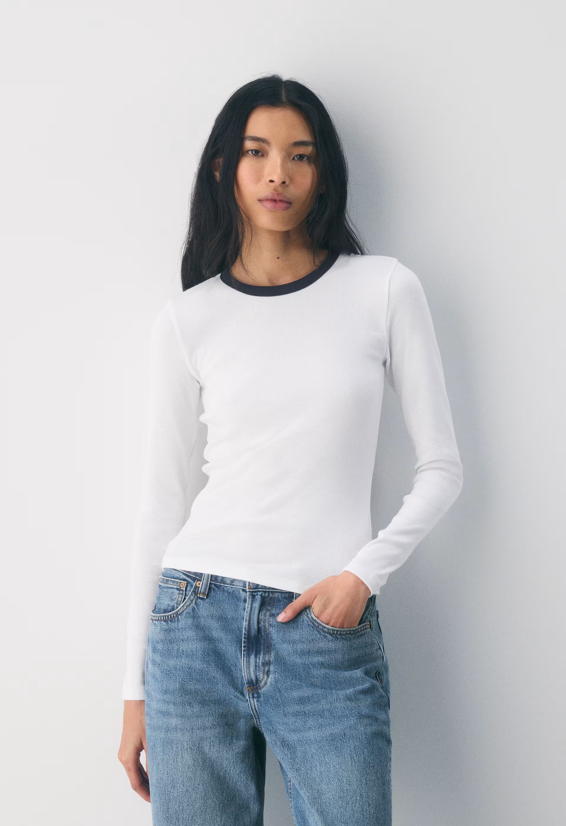 HomeStretch™ Rib Solo Longsleeve - WHITE/ ADMIRAL