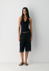 Smooth Matter™ Tableau Halter Top - BLACK