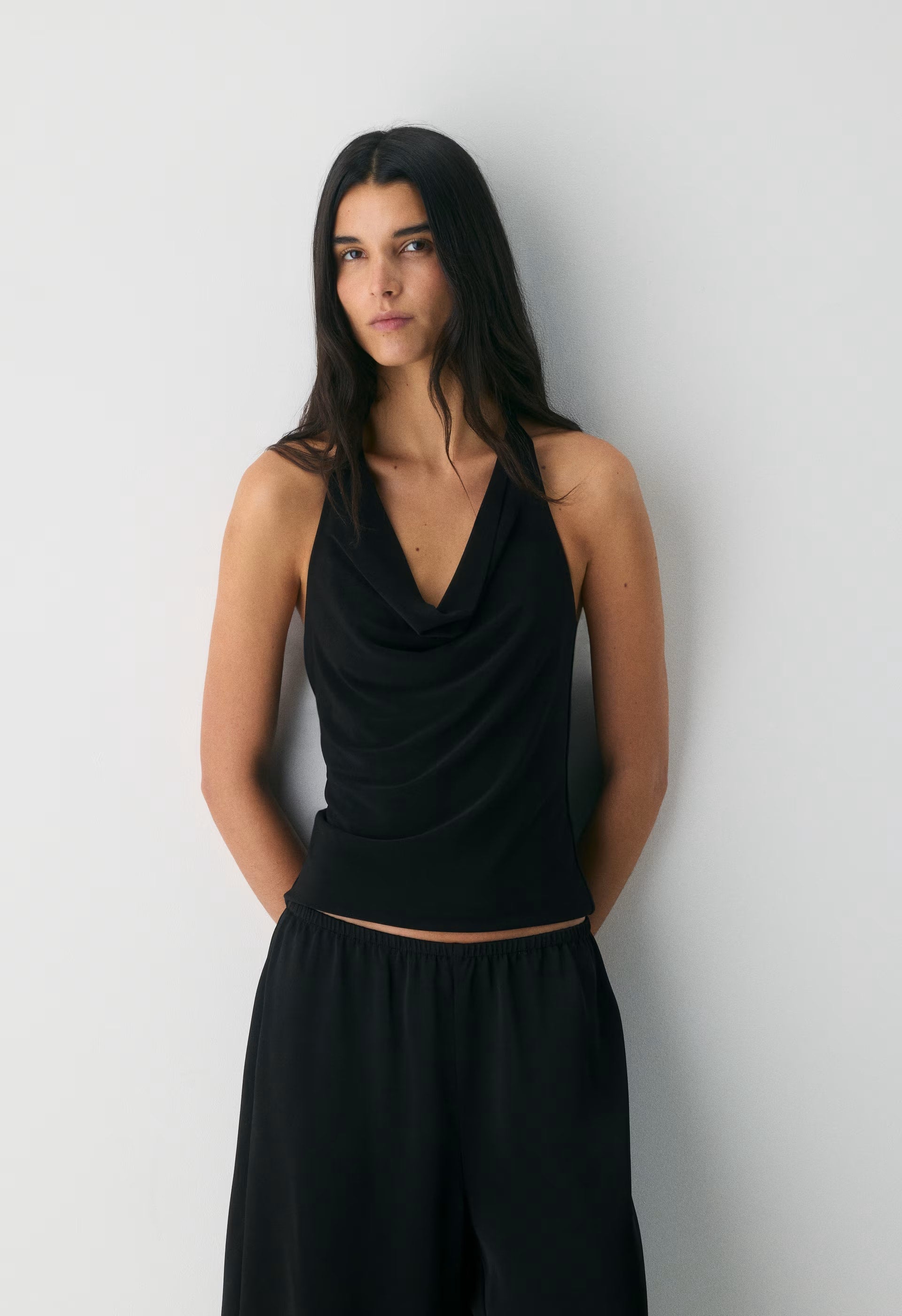 Smooth Matter™ Tableau Halter Top - BLACK