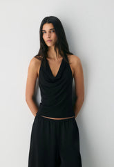 Smooth Matter™ Tableau Halter Top - BLACK