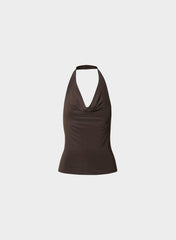 Smooth Matter™ Tableau Halter Top - RICH MOCHA BROWN
